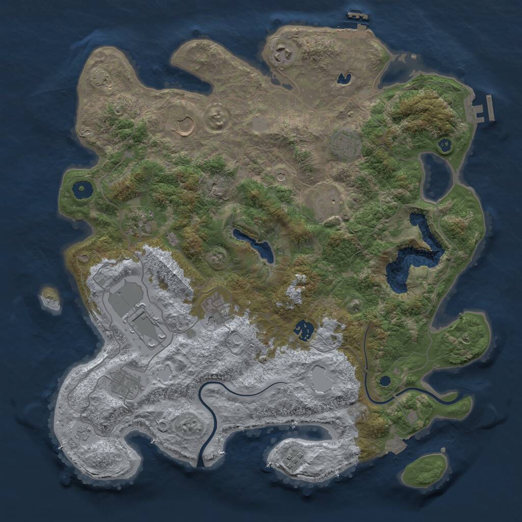 Rust Map: Procedural Map, Size: 4000, Seed: 26974, 16 Monuments