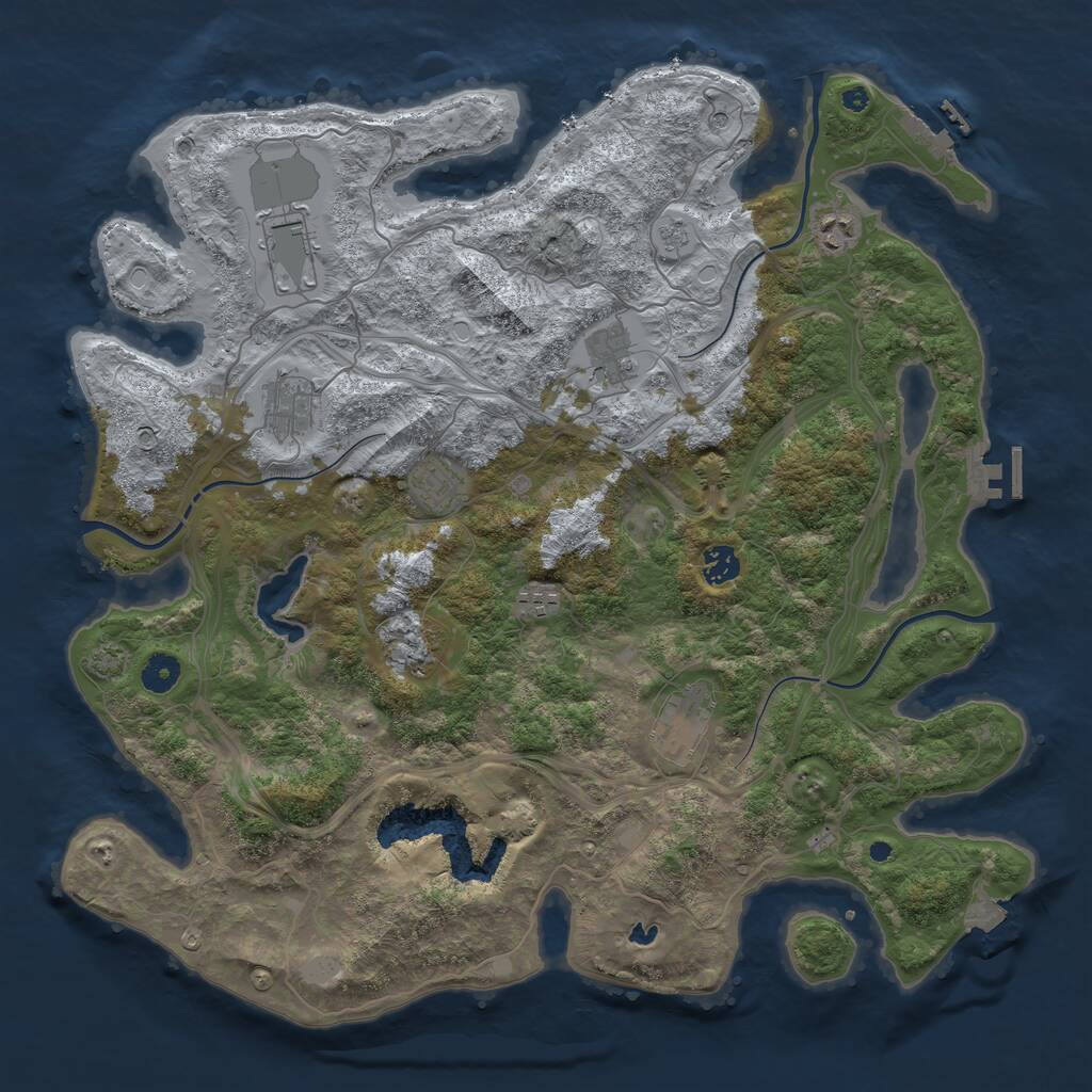 Rust Map: Procedural Map, Size: 4250, Seed: 1014874441, 15 Monuments