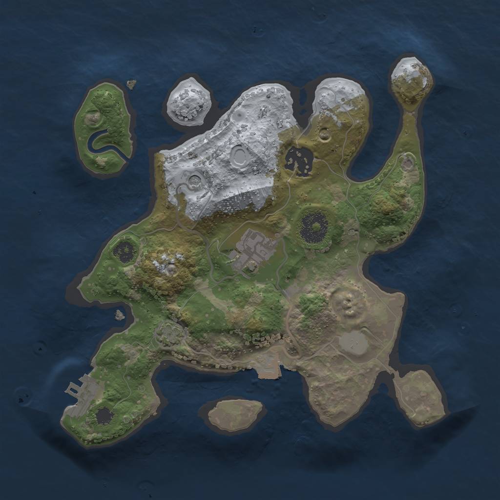 Rust Map: Procedural Map, Size: 2500, Seed: 91336931, 8 Monuments
