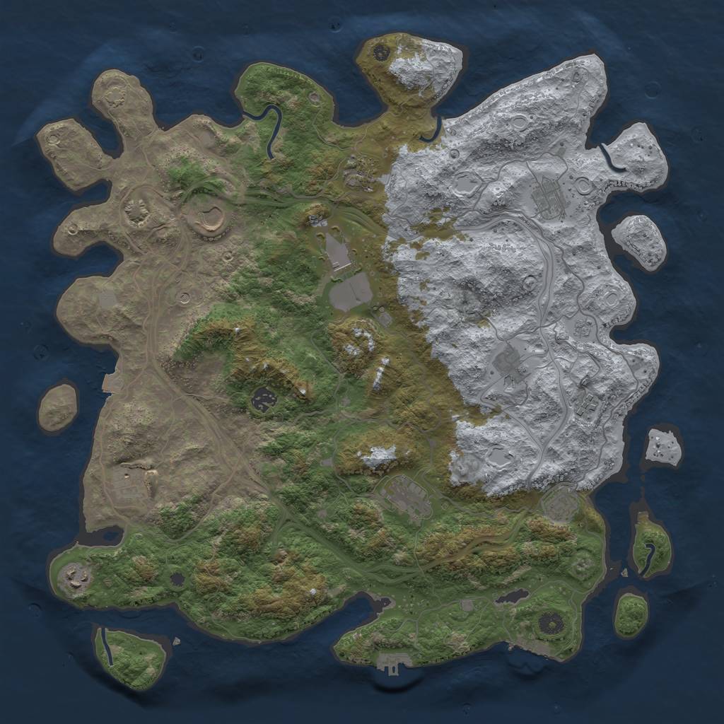 Rust Map: Procedural Map, Size: 4500, Seed: 1895262196, 19 Monuments
