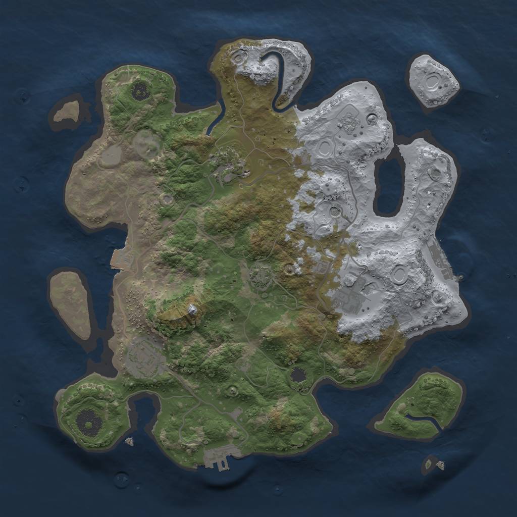 Rust Map: Procedural Map, Size: 3000, Seed: 8164273, 11 Monuments
