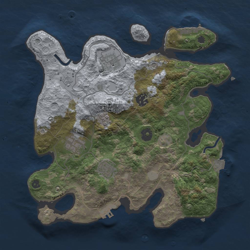 Rust Map: Procedural Map, Size: 3000, Seed: 91560837, 12 Monuments