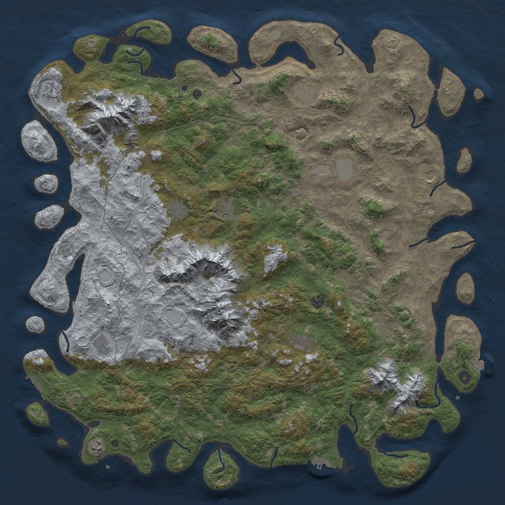 Rust Map: Procedural Map, Size: 6000, Seed: 1830134623, 19 Monuments