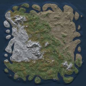 Thumbnail Rust Map: Procedural Map, Size: 6000, Seed: 1830134623, 19 Monuments