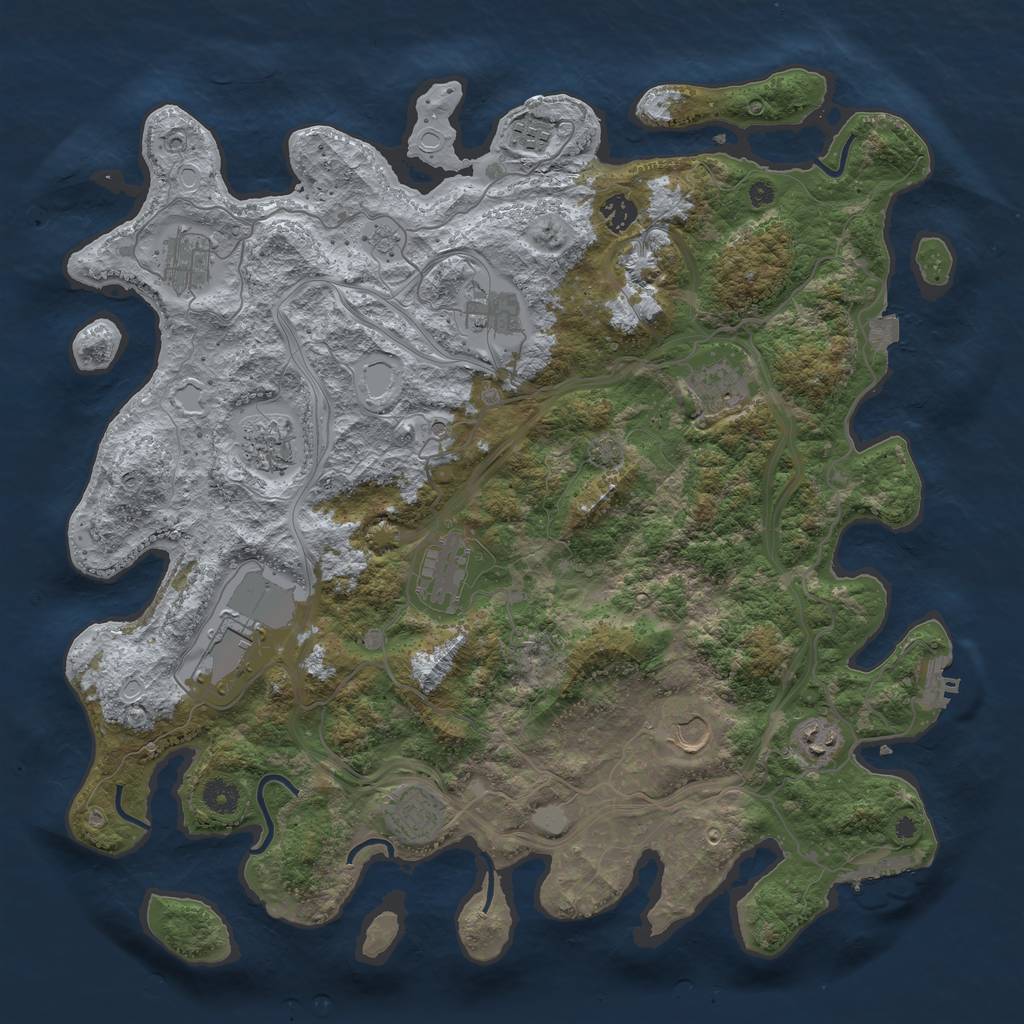 Rust Map: Procedural Map, Size: 4250, Seed: 176842993, 19 Monuments