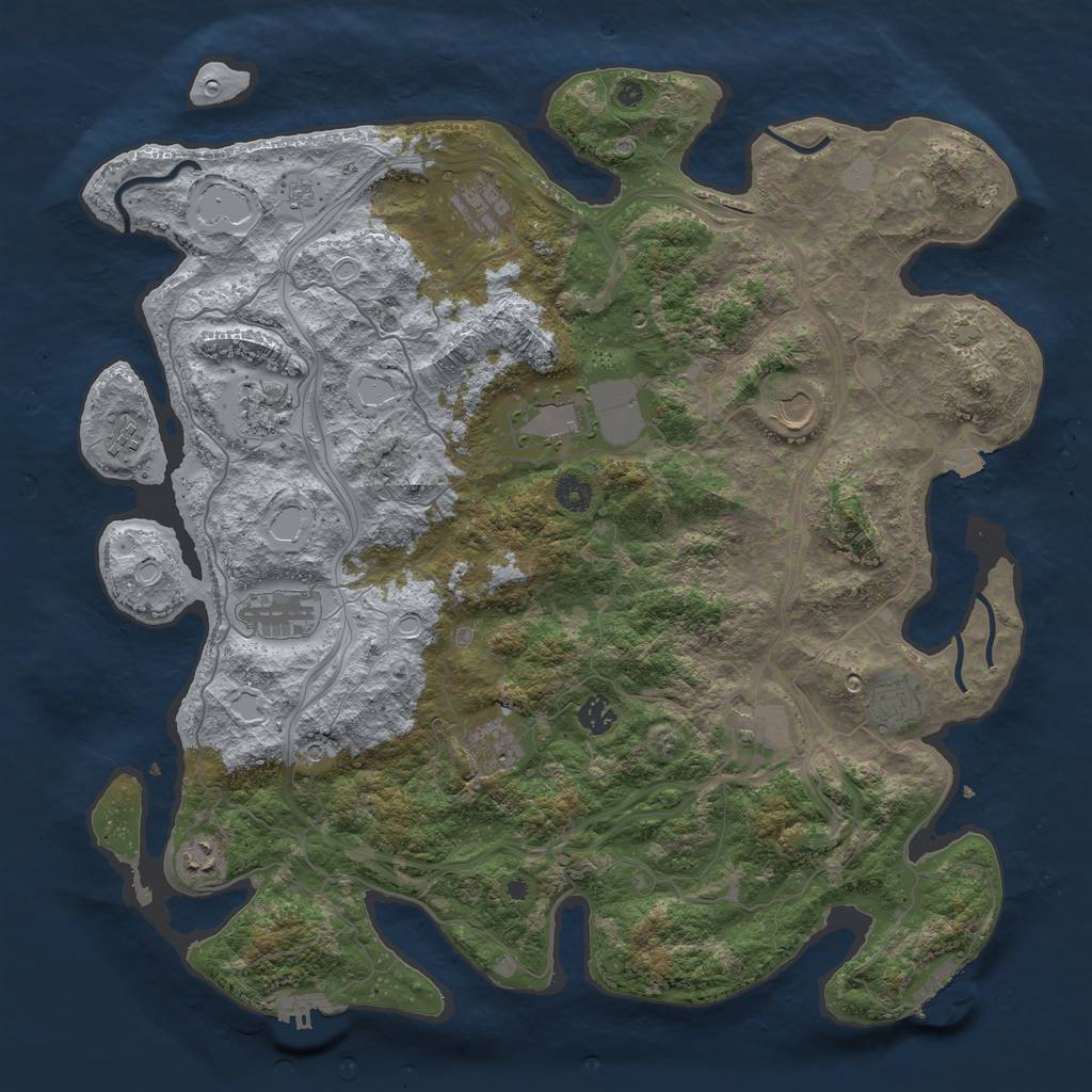 Rust Map: Procedural Map, Size: 4400, Seed: 55859961, 19 Monuments