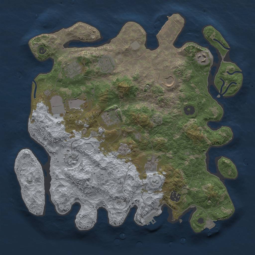 Rust Map: Procedural Map, Size: 3600, Seed: 11203, 18 Monuments