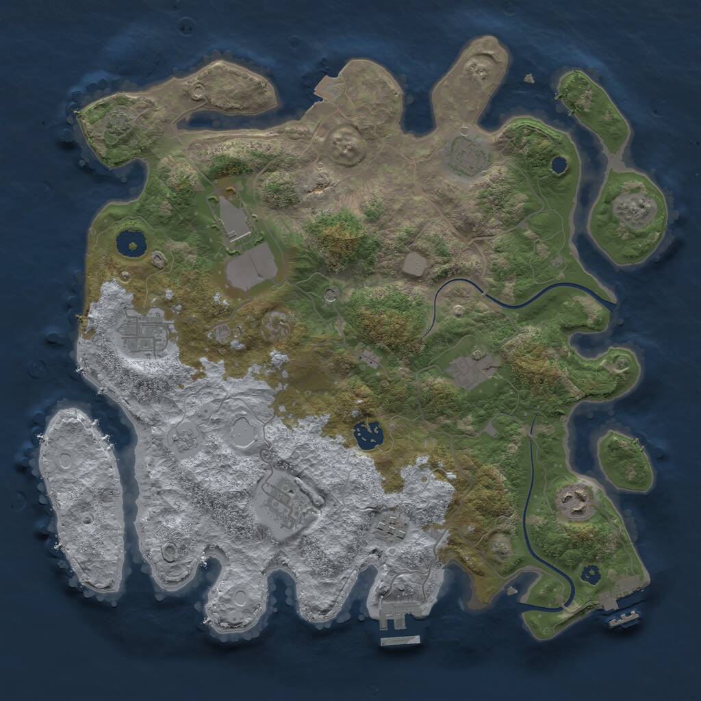 Rust Map: Procedural Map, Size: 3600, Seed: 11203, 14 Monuments
