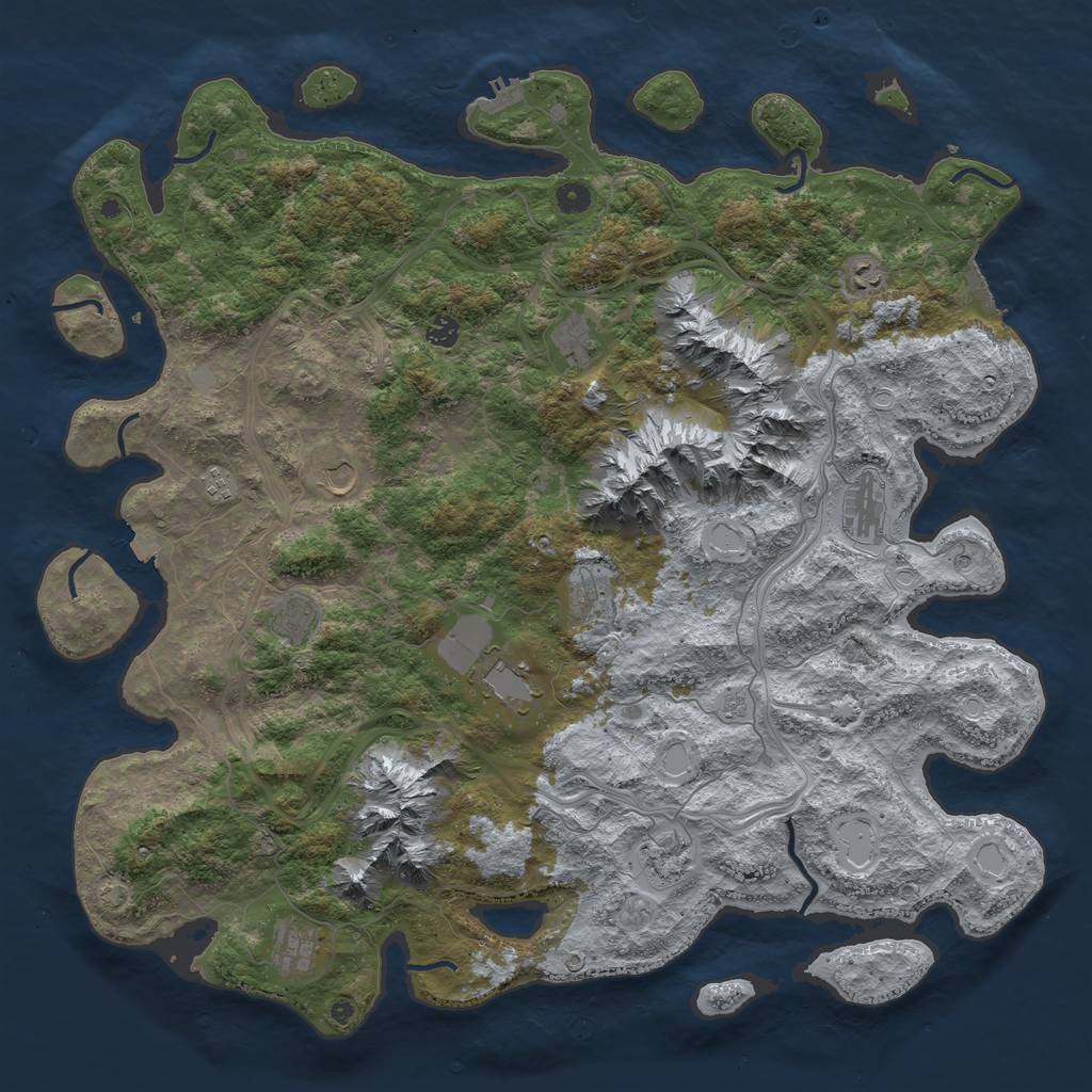 Rust Map: Procedural Map, Size: 5000, Seed: 182794961, 19 Monuments