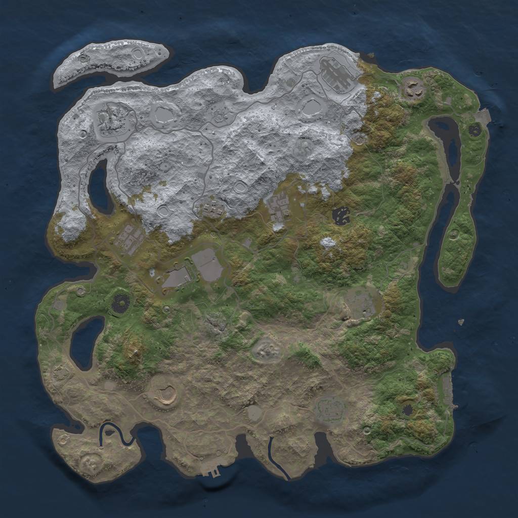 Rust Map: Procedural Map, Size: 4096, Seed: 790890049, 19 Monuments