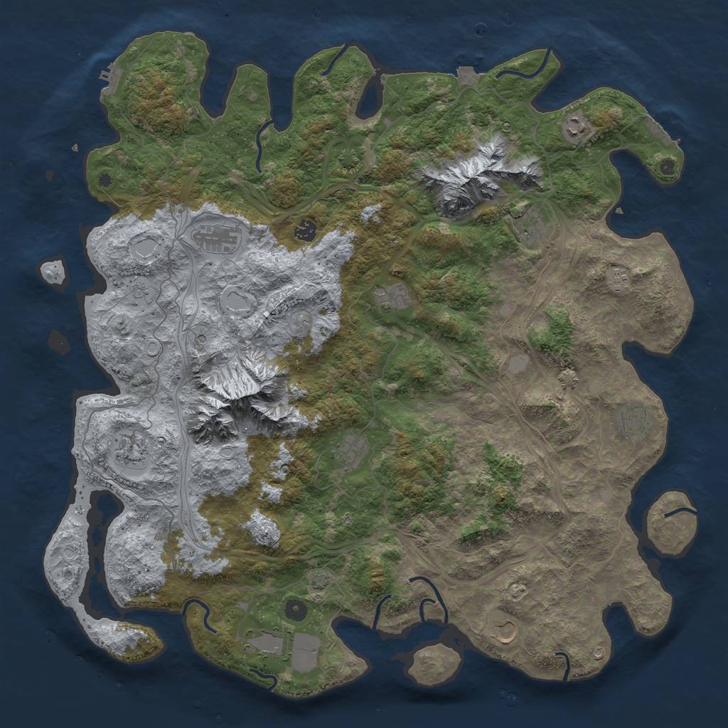 Rust Map: Procedural Map, Size: 5000, Seed: 1920178684, 19 Monuments