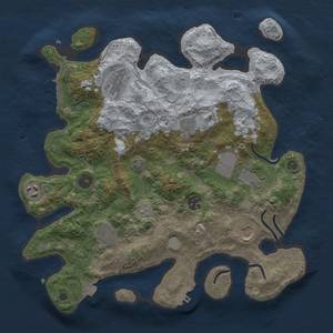 Thumbnail Rust Map: Procedural Map, Size: 3500, Seed: 1338716270, 16 Monuments