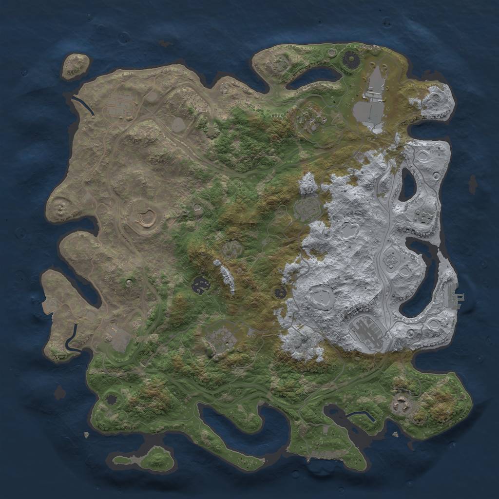 Rust Map: Procedural Map, Size: 4250, Seed: 359649182, 19 Monuments