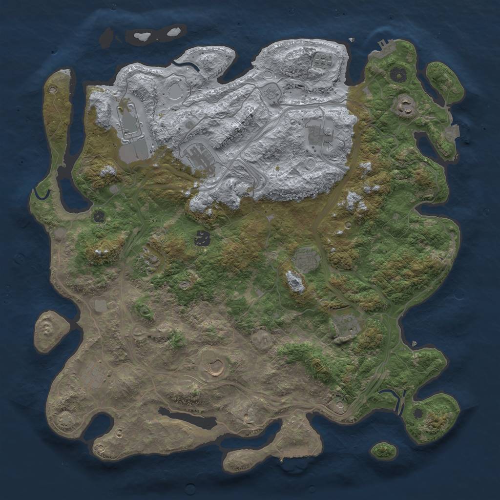 Rust Map: Procedural Map, Size: 4500, Seed: 160988092, 19 Monuments