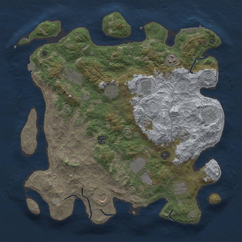 Rust Map: Procedural Map, Size: 4000, Seed: 102466, 17 Monuments