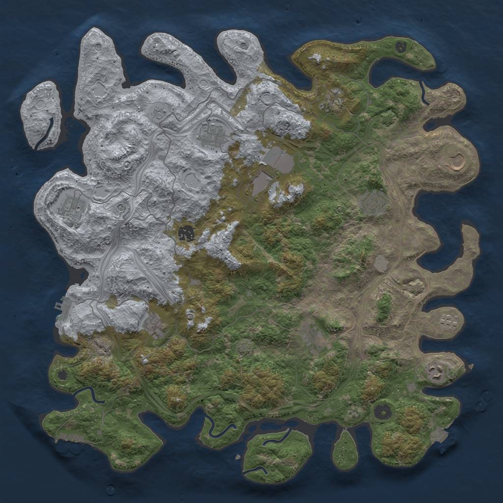 Rust Map: Procedural Map, Size: 4500, Seed: 17364509, 19 Monuments