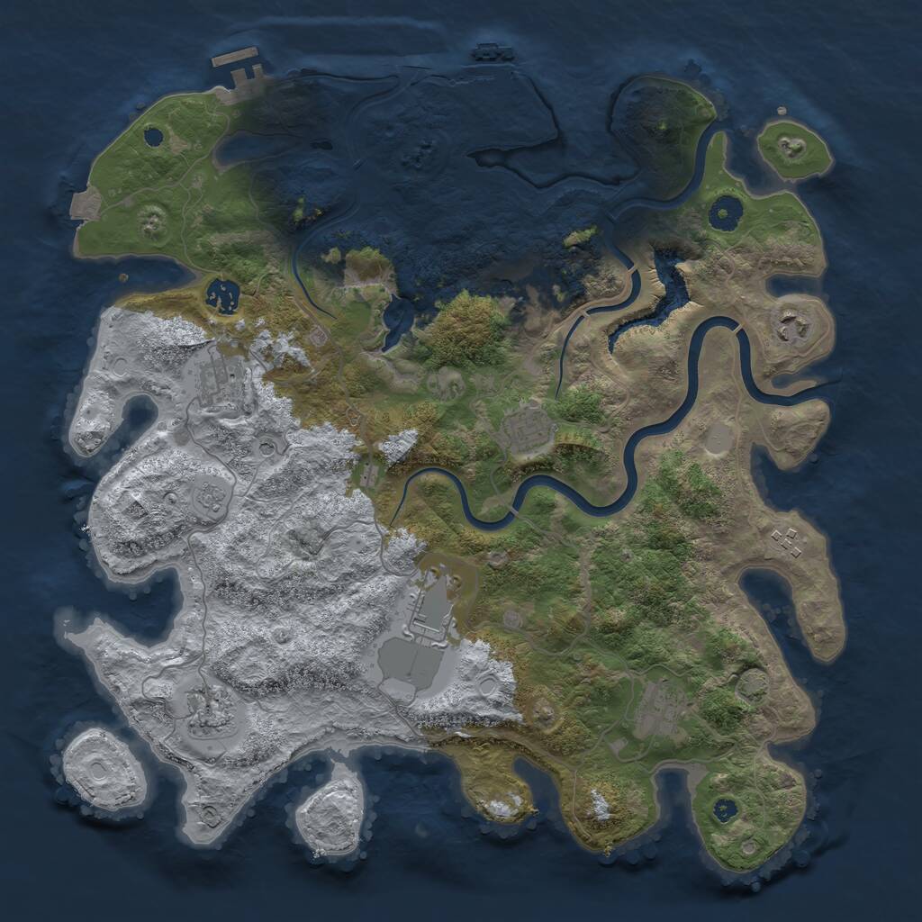 Rust Map: Procedural Map, Size: 4000, Seed: 866350238, 15 Monuments