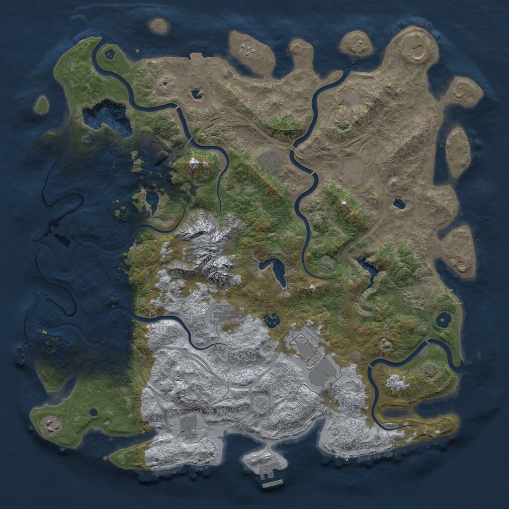 Rust Map: Procedural Map, Size: 5000, Seed: 1176084, 17 Monuments