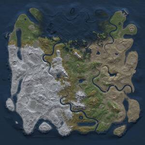 Thumbnail Rust Map: Procedural Map, Size: 5000, Seed: 946052961, 17 Monuments