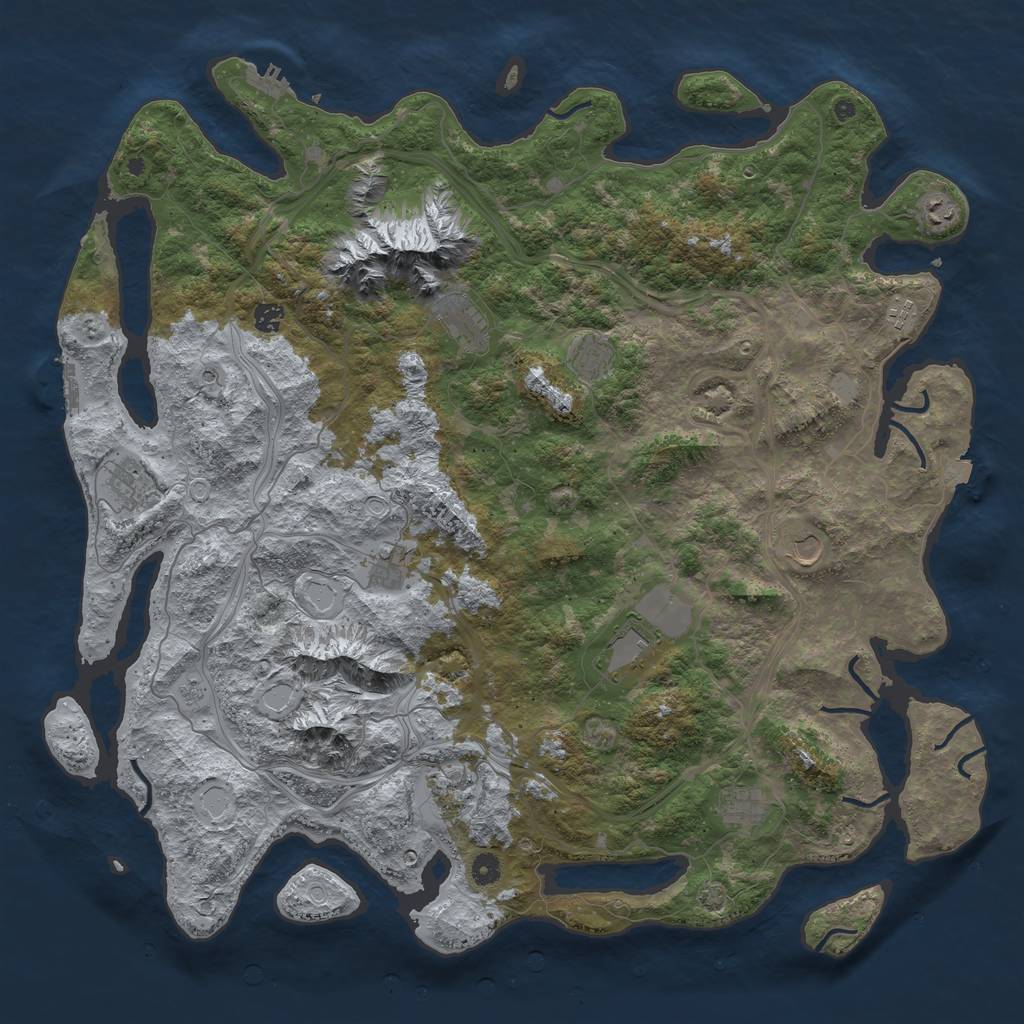 Rust Map: Procedural Map, Size: 5000, Seed: 946052961, 19 Monuments