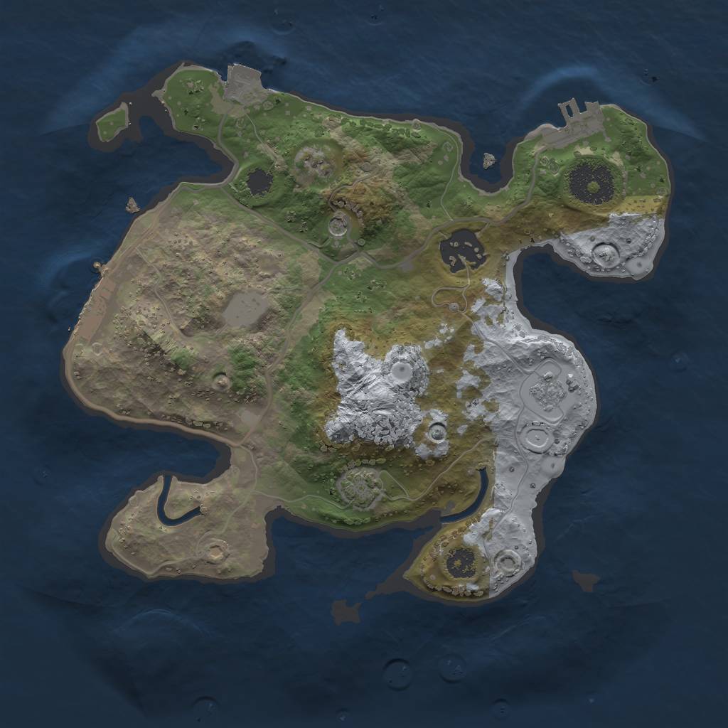 Rust Map: Procedural Map, Size: 2500, Seed: 156269860, 9 Monuments