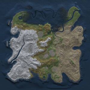 Thumbnail Rust Map: Procedural Map, Size: 3500, Seed: 1973652739, 14 Monuments