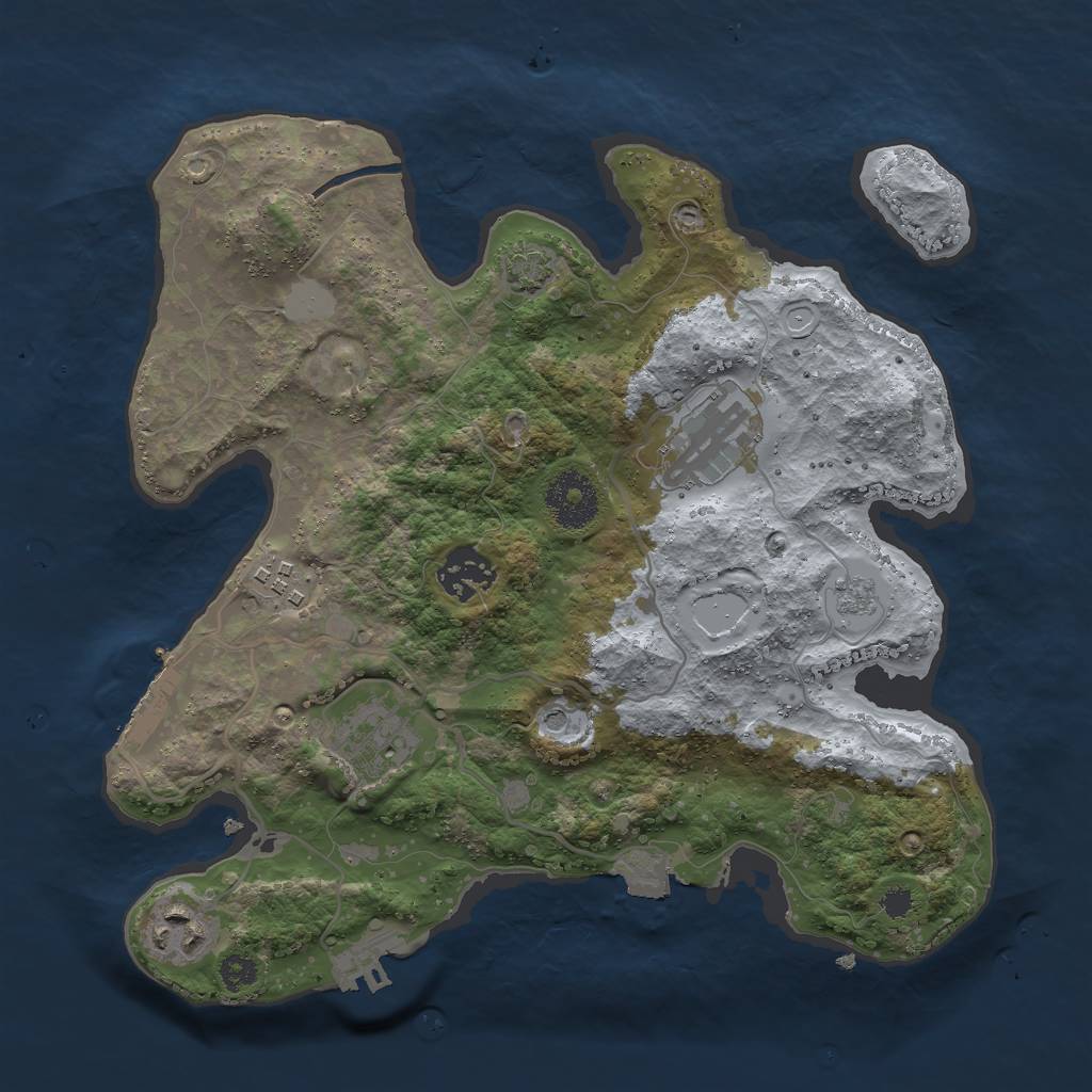 Rust Map: Procedural Map, Size: 3000, Seed: 792552, 13 Monuments