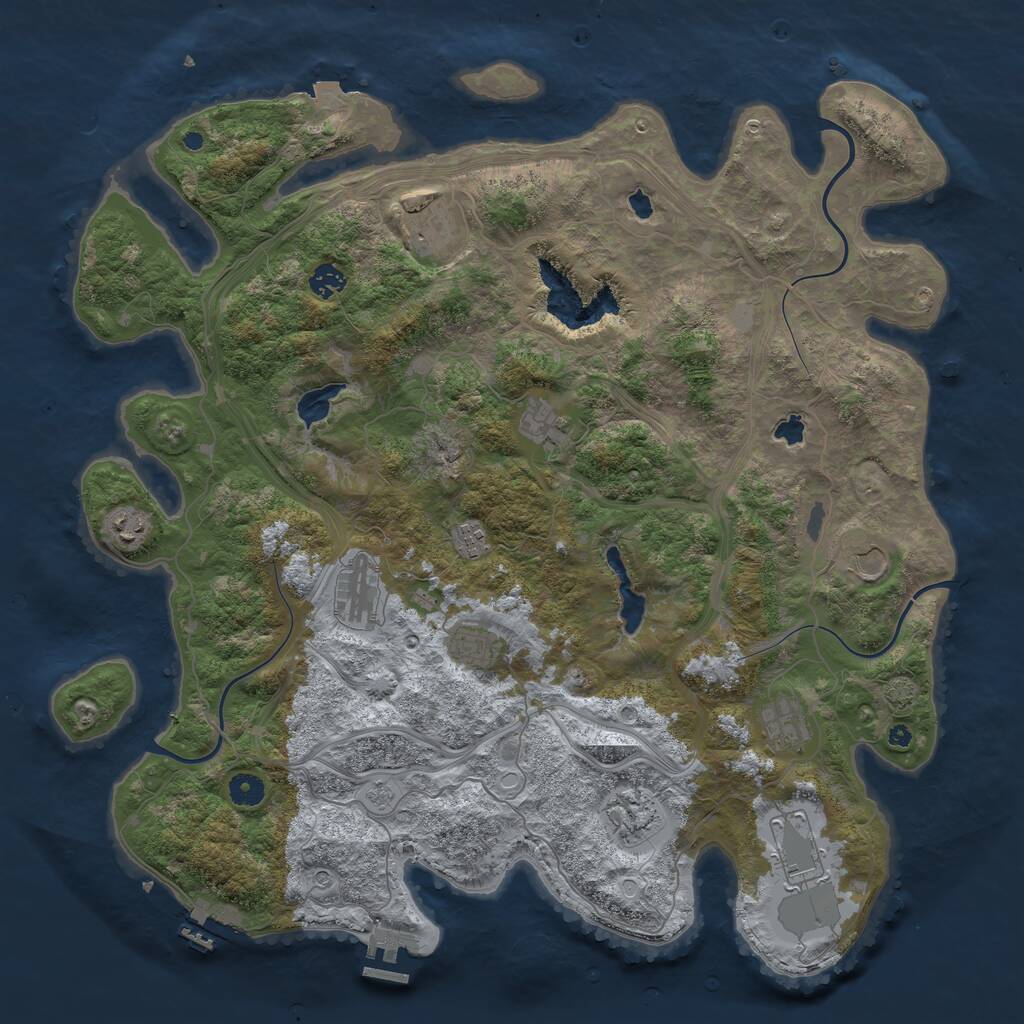 Rust Map: Procedural Map, Size: 4500, Seed: 452934, 17 Monuments