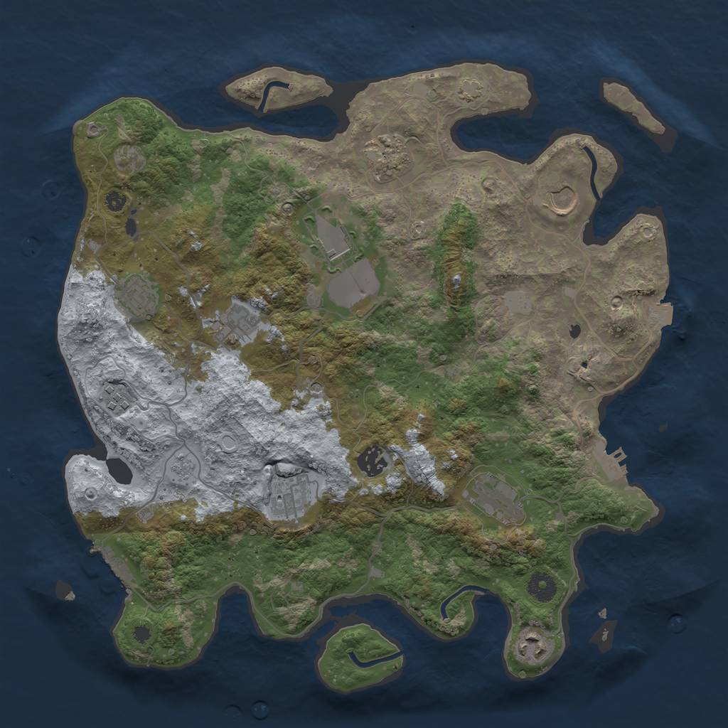 Rust Map: Procedural Map, Size: 3750, Seed: 7032024, 18 Monuments
