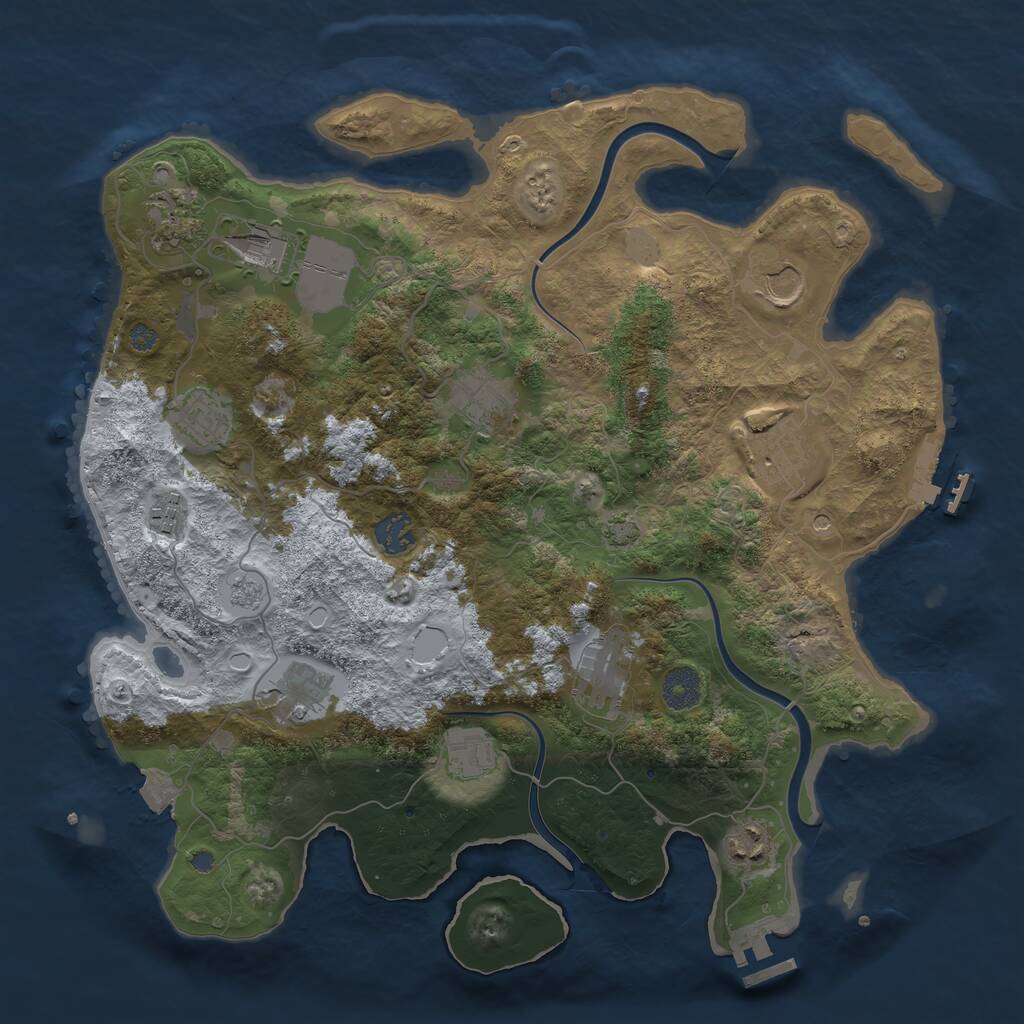 Rust Map: Procedural Map, Size: 3750, Seed: 7032024, 19 Monuments