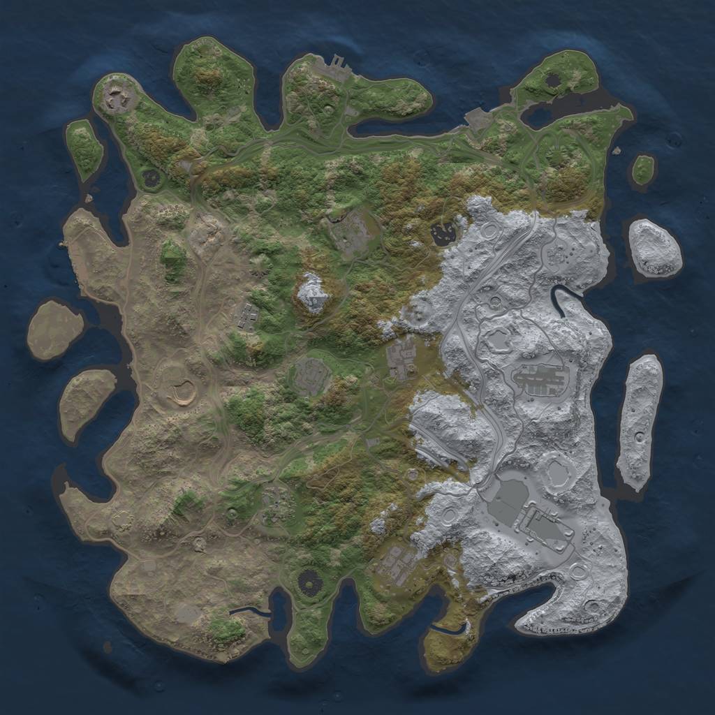 Rust Map: Procedural Map, Size: 4250, Seed: 1659273259, 19 Monuments