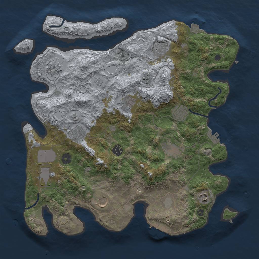 Rust Map: Procedural Map, Size: 3700, Seed: 1167956278, 19 Monuments