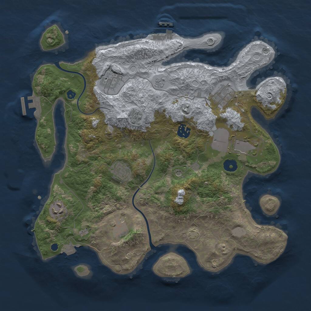 Rust Map: Procedural Map, Size: 3500, Seed: 1613211351, 14 Monuments