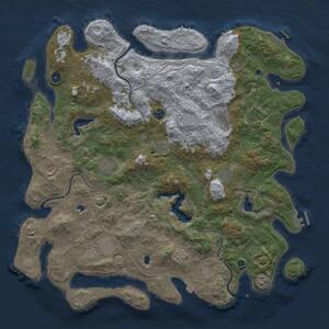Thumbnail Rust Map: Procedural Map, Size: 4800, Seed: 1225860668, 16 Monuments