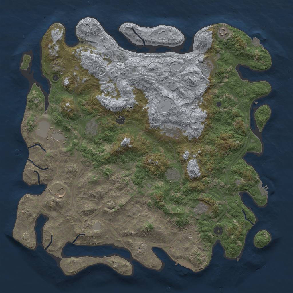 Rust Map: Procedural Map, Size: 4800, Seed: 1225860668, 19 Monuments