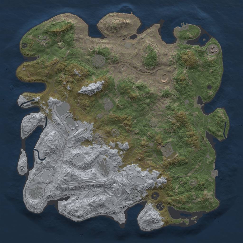 Rust Map: Procedural Map, Size: 4500, Seed: 155089023, 19 Monuments
