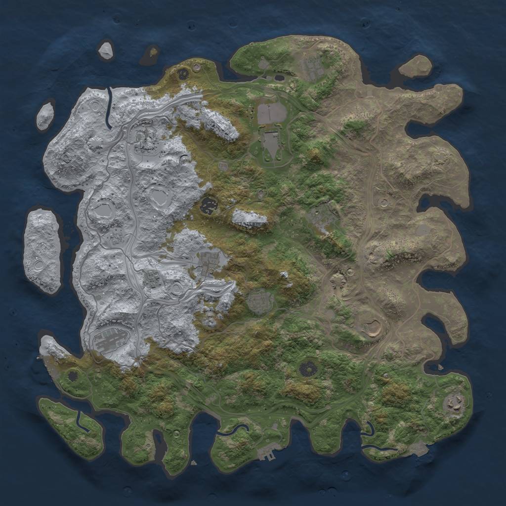 Rust Map: Procedural Map, Size: 4500, Seed: 723539072, 19 Monuments