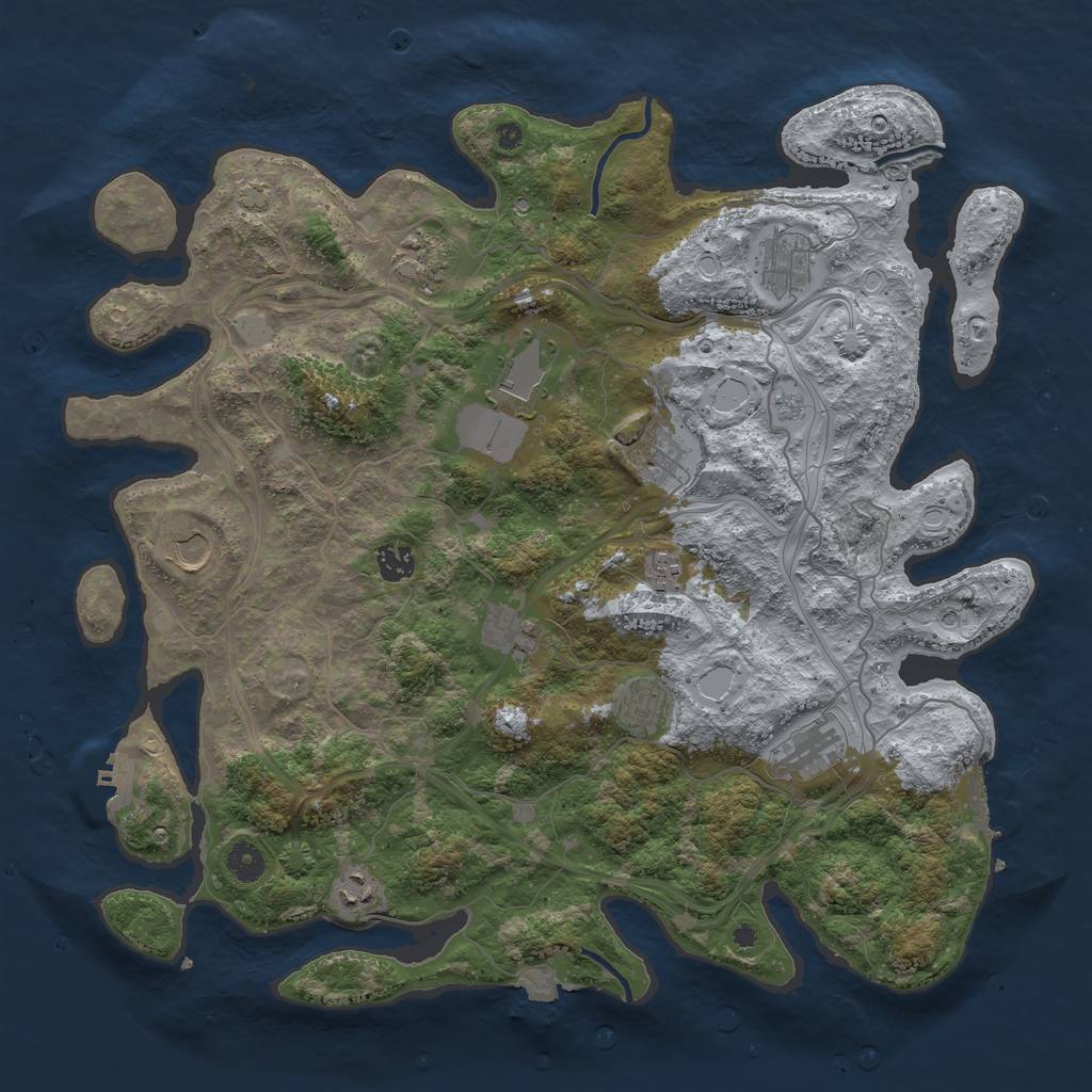 Rust Map: Procedural Map, Size: 4250, Seed: 209251400, 19 Monuments