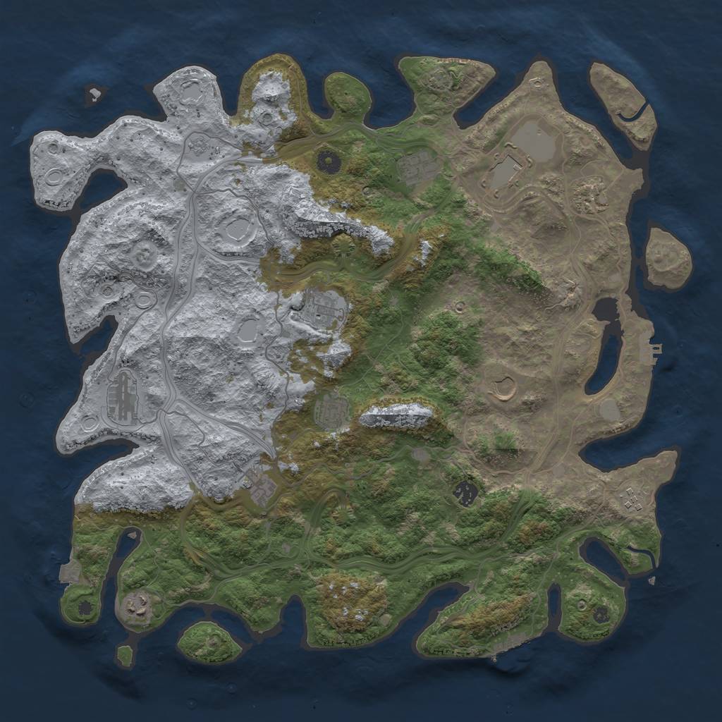 Rust Map: Procedural Map, Size: 4500, Seed: 802489495, 19 Monuments