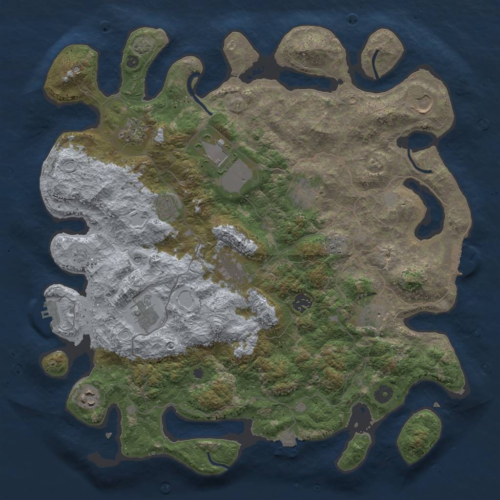 Rust Map: Procedural Map, Size: 4100, Seed: 745440839, 19 Monuments