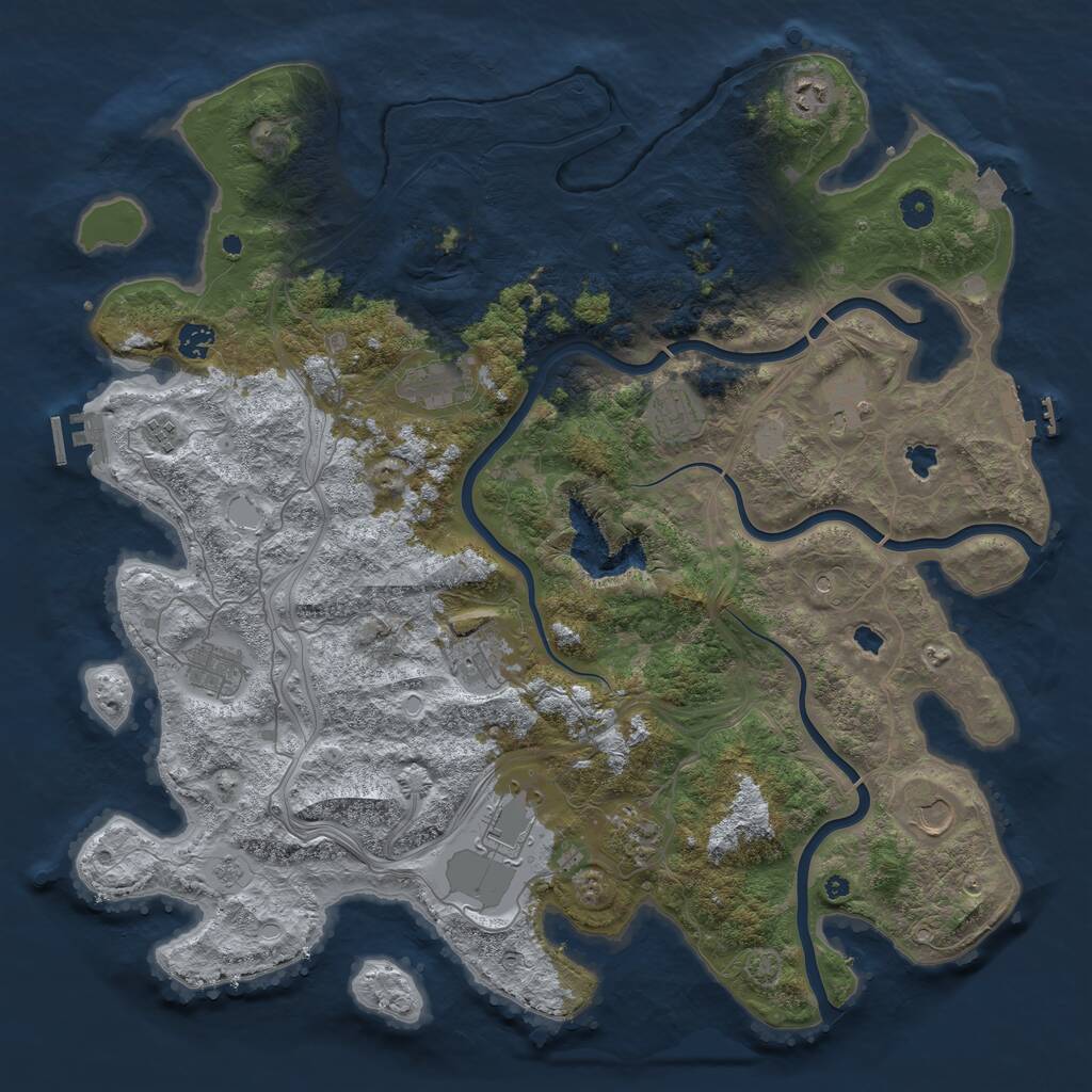 Rust Map: Procedural Map, Size: 4500, Seed: 7776777, 17 Monuments