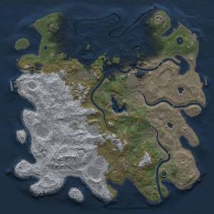 Thumbnail Rust Map: Procedural Map, Size: 4500, Seed: 7776777, 17 Monuments