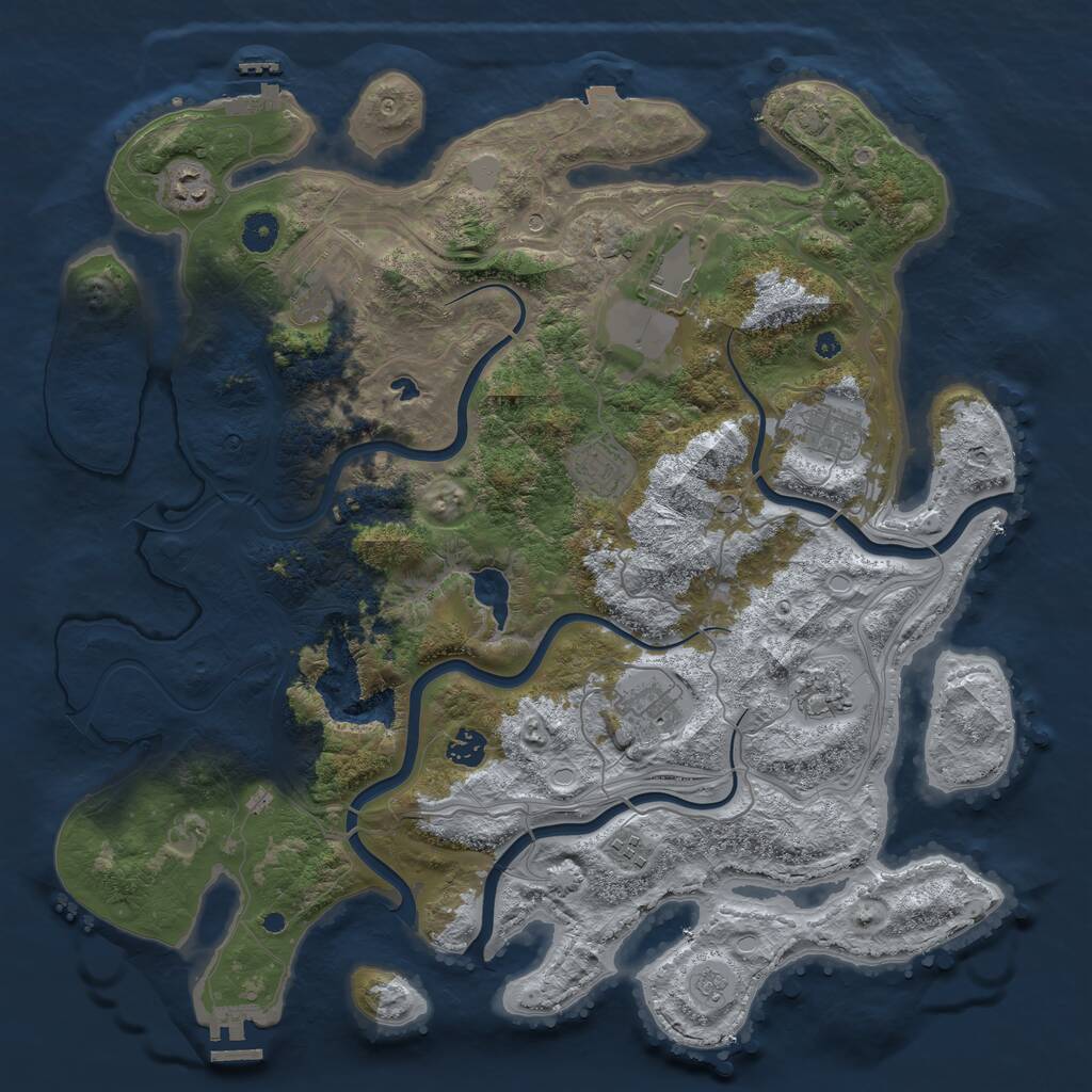 Rust Map: Procedural Map, Size: 4250, Seed: 687924903, 15 Monuments