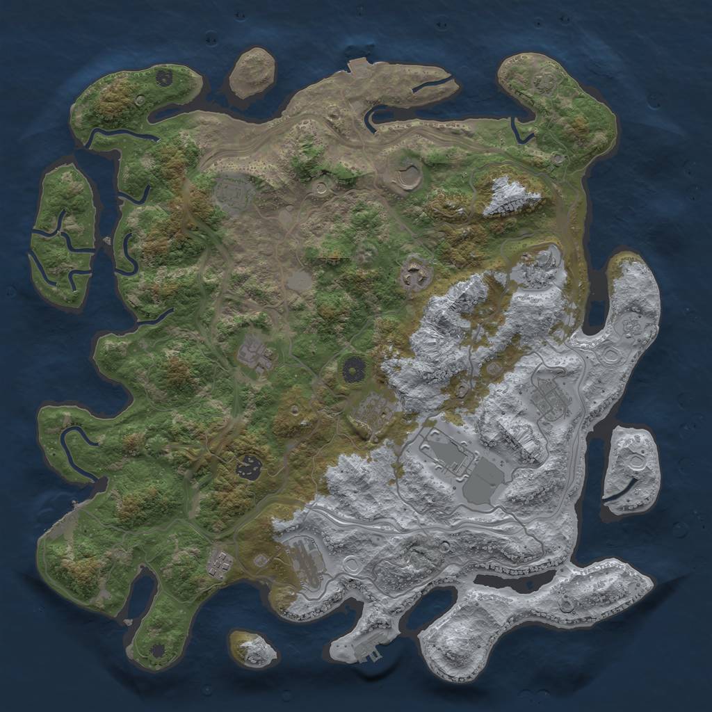 Rust Map: Procedural Map, Size: 4250, Seed: 687924903, 19 Monuments