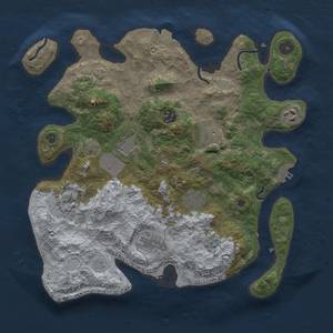 Thumbnail Rust Map: Procedural Map, Size: 3500, Seed: 1920153474, 15 Monuments