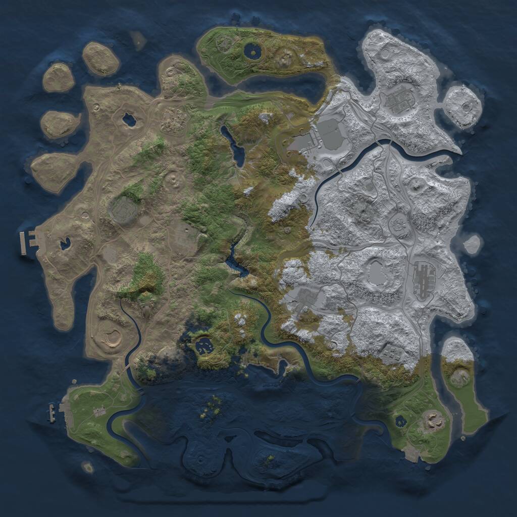 Rust Map: Procedural Map, Size: 4500, Seed: 439110389, 17 Monuments