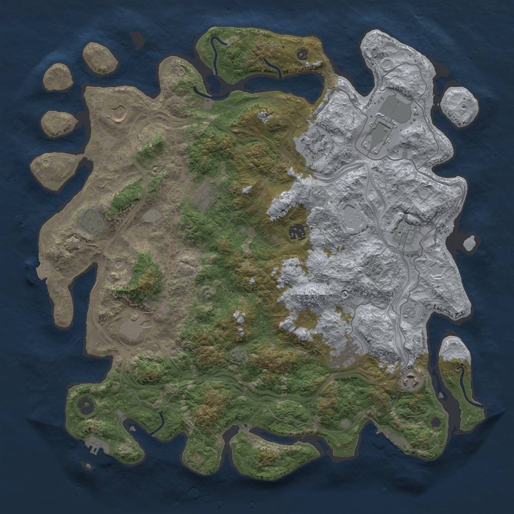 Rust Map: Procedural Map, Size: 4500, Seed: 439110389, 19 Monuments