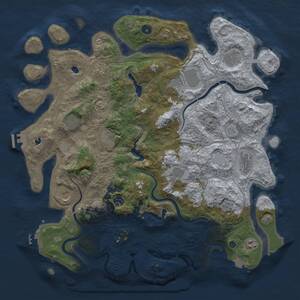 Thumbnail Rust Map: Procedural Map, Size: 4500, Seed: 439110389, 17 Monuments