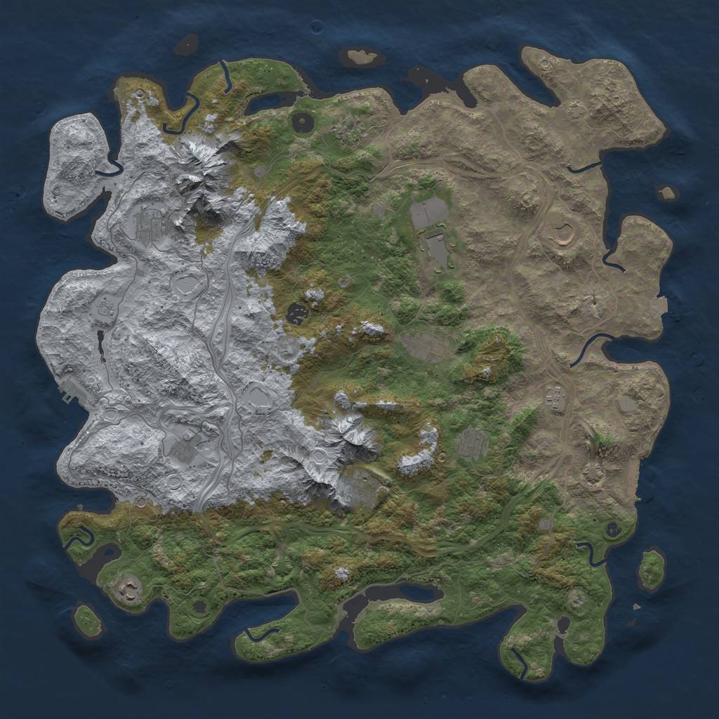 Rust Map: Procedural Map, Size: 5000, Seed: 954412267, 19 Monuments