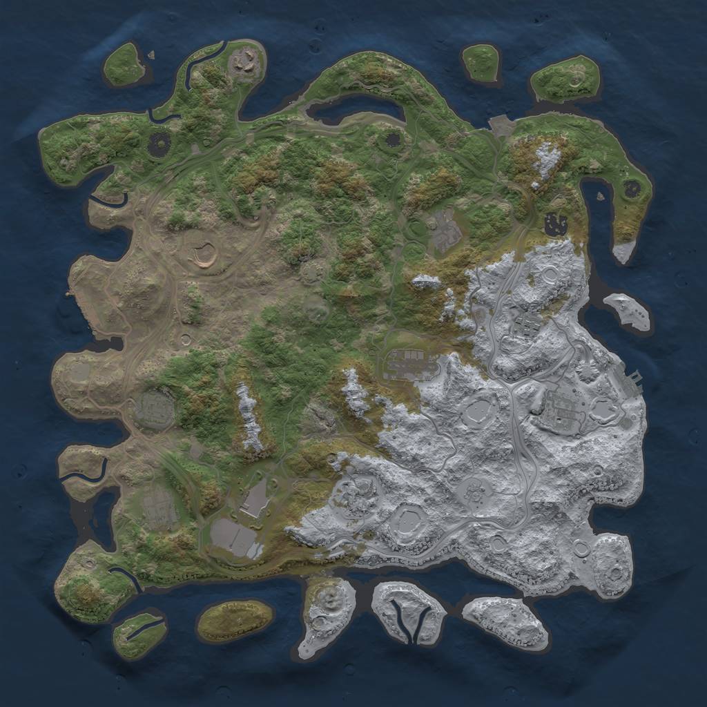 Rust Map: Procedural Map, Size: 4250, Seed: 1162, 19 Monuments